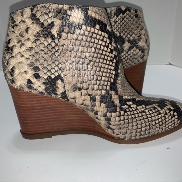 1. State Beige Kaleb Wedge Snake Ankle Booties - Picture 5 of 11